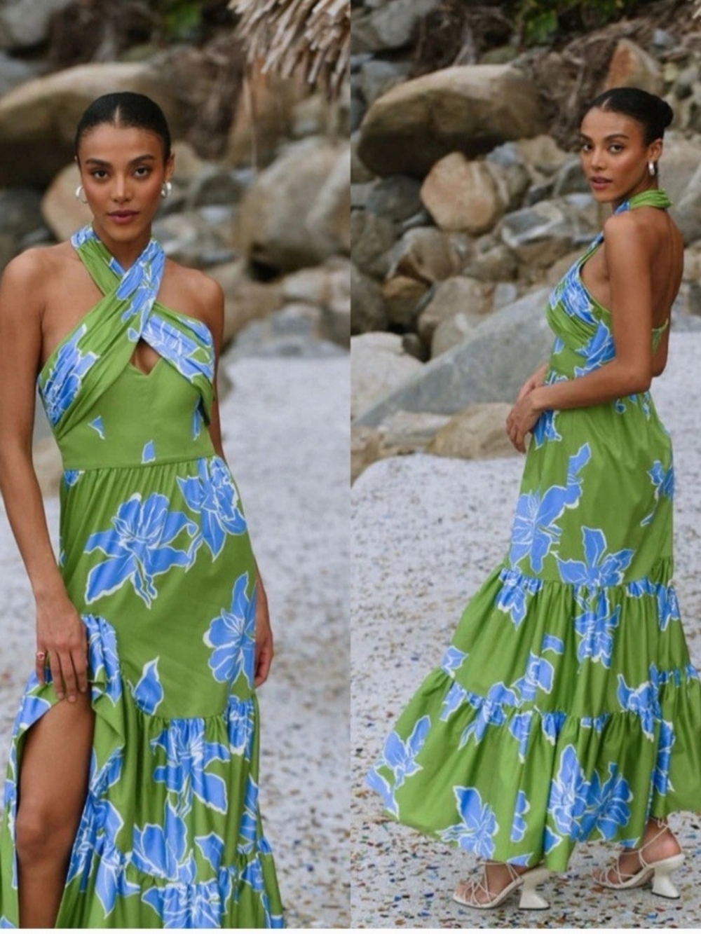 NWT Anthropologie Hutch Floral Halter Maxi Dress